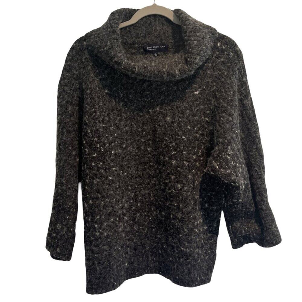 Jones New York Sweater Womens Size XL Black Cowl Neck